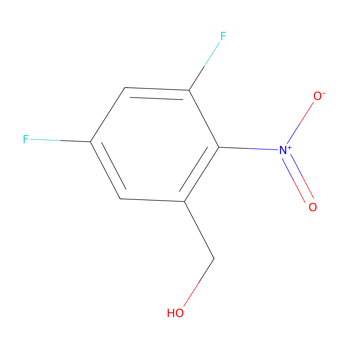 3,5-Difluoro-2-nitrobenzyl alcohol molecular structure, CAS 1378491-35-0