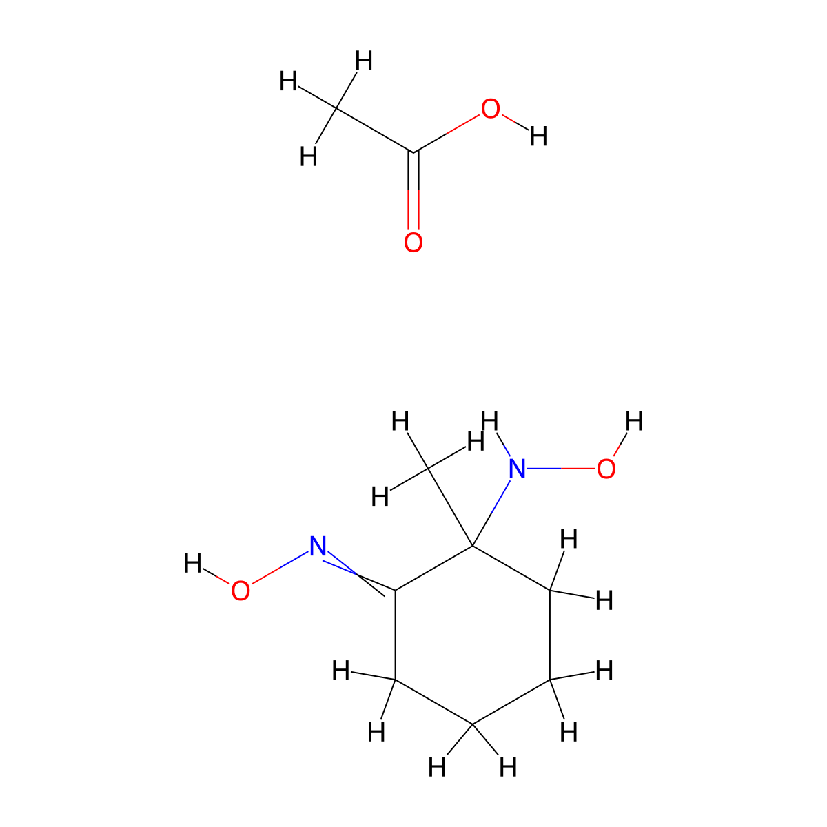 2-(Hydroxyamino)-2-methylcyclohexan-1-one oxime acetate molecular structure, CAS 13785-66-5