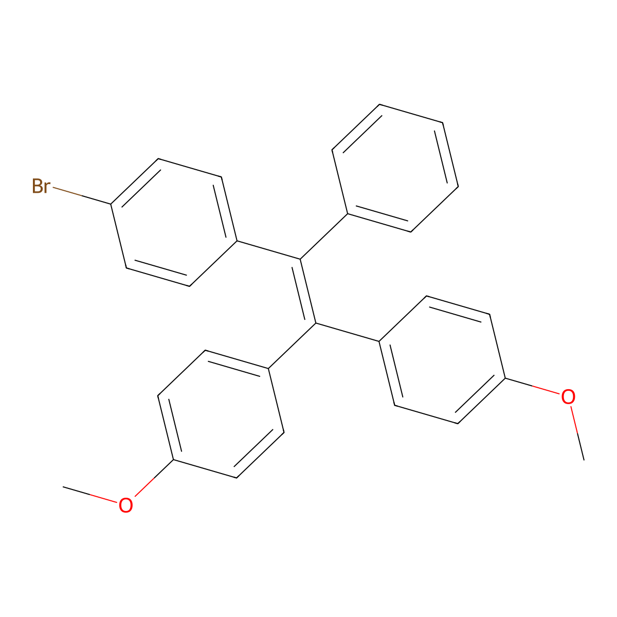4,4'-(2-(4-Bromophenyl)-2-phenylethene-1,1-diyl)bis(methoxybenzene) molecular structure, CAS 1378502-33-0