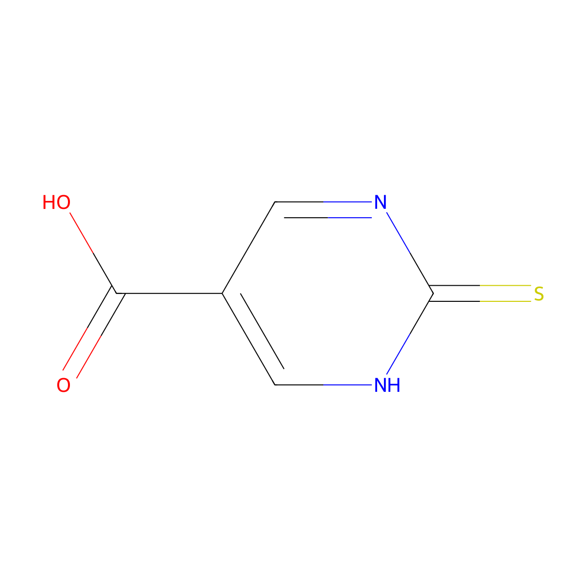 2-Sulfanylpyrimidine-5-carboxylic acid molecular structure, CAS 1378506-17-2