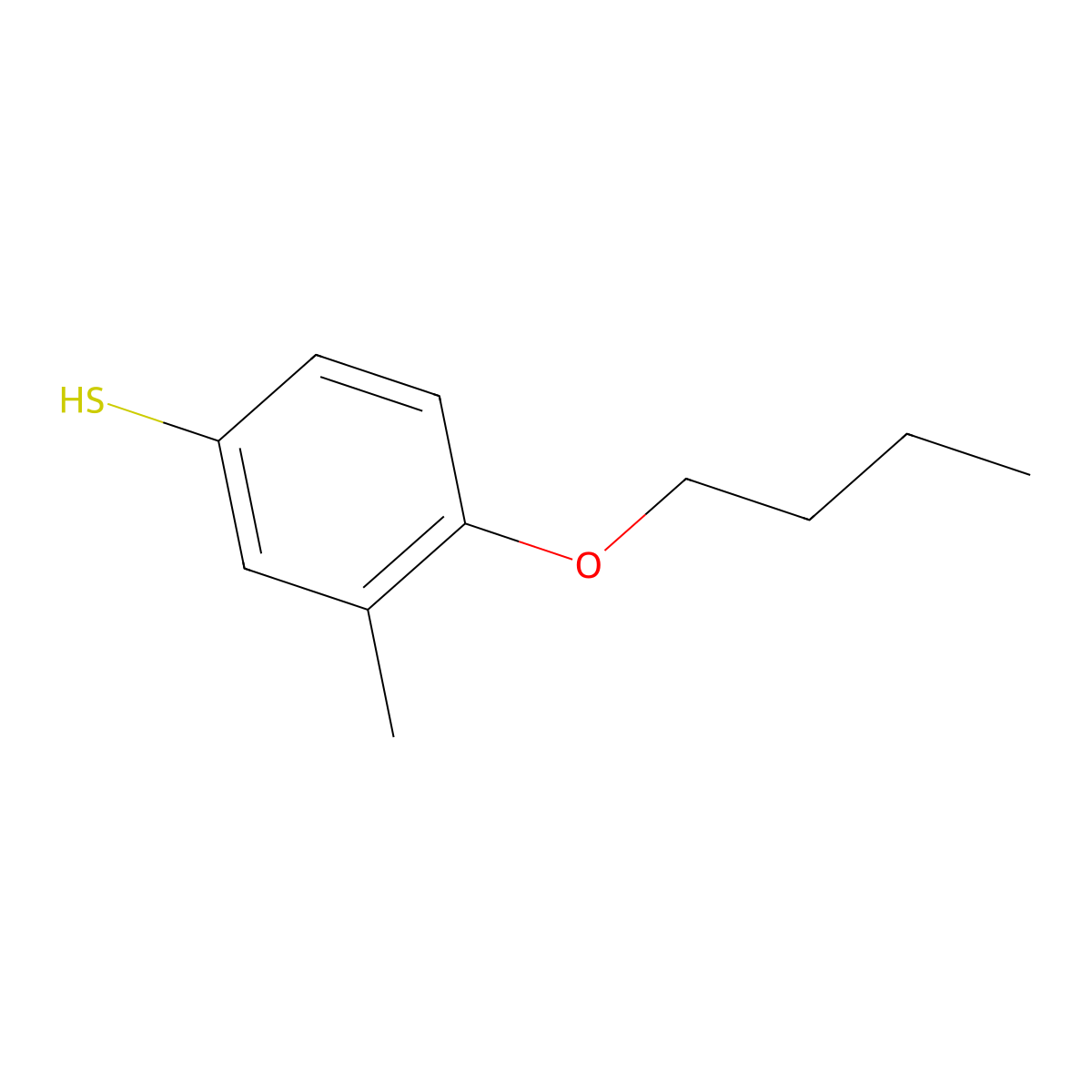 4-n-Butoxy-3-methylthiophenol molecular structure, CAS 1378521-28-8