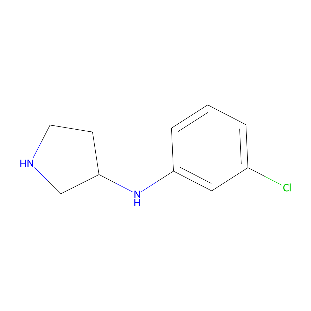 N-(3-chlorophenyl)pyrrolidin-3-amine molecular structure, CAS 1378522-48-5