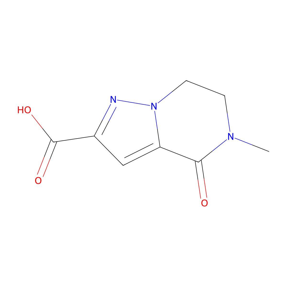 5-methyl-4-oxo-4H,5H,6H,7H-pyrazolo[1,5-a]pyrazine-2-carboxylic acid molecular structure, CAS 1378523-07-9