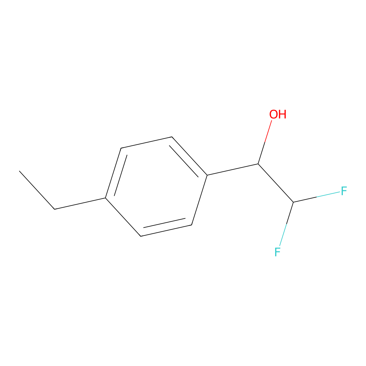 1-(4-Ethylphenyl)-2,2-difluoroethan-1-ol molecular structure, CAS 1378524-96-9