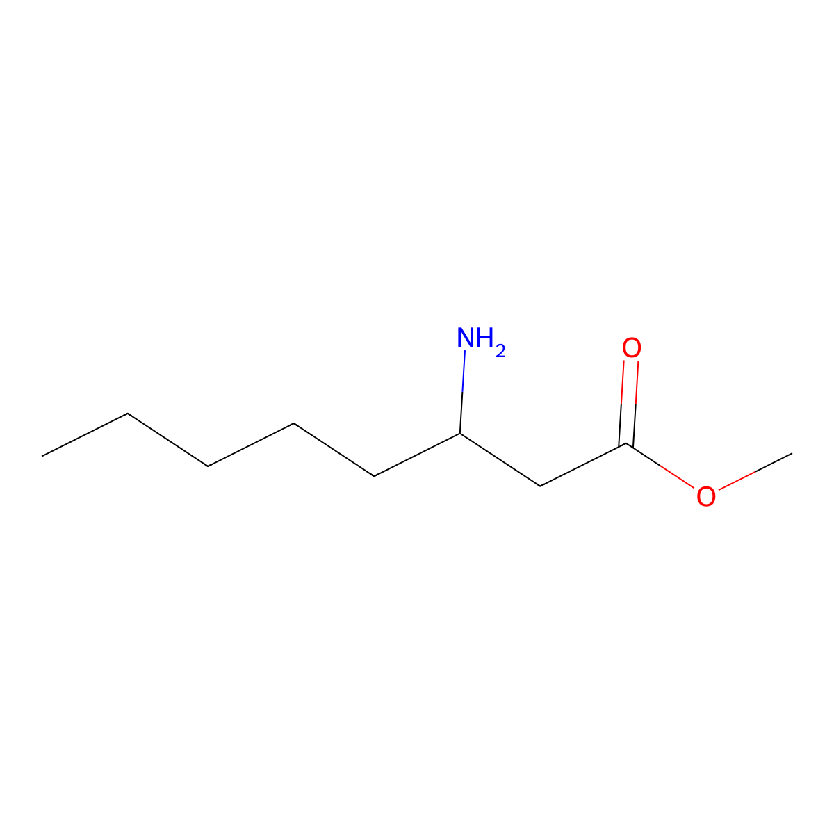 Methyl 3-aminooctanoate molecular structure, CAS 1378525-06-4