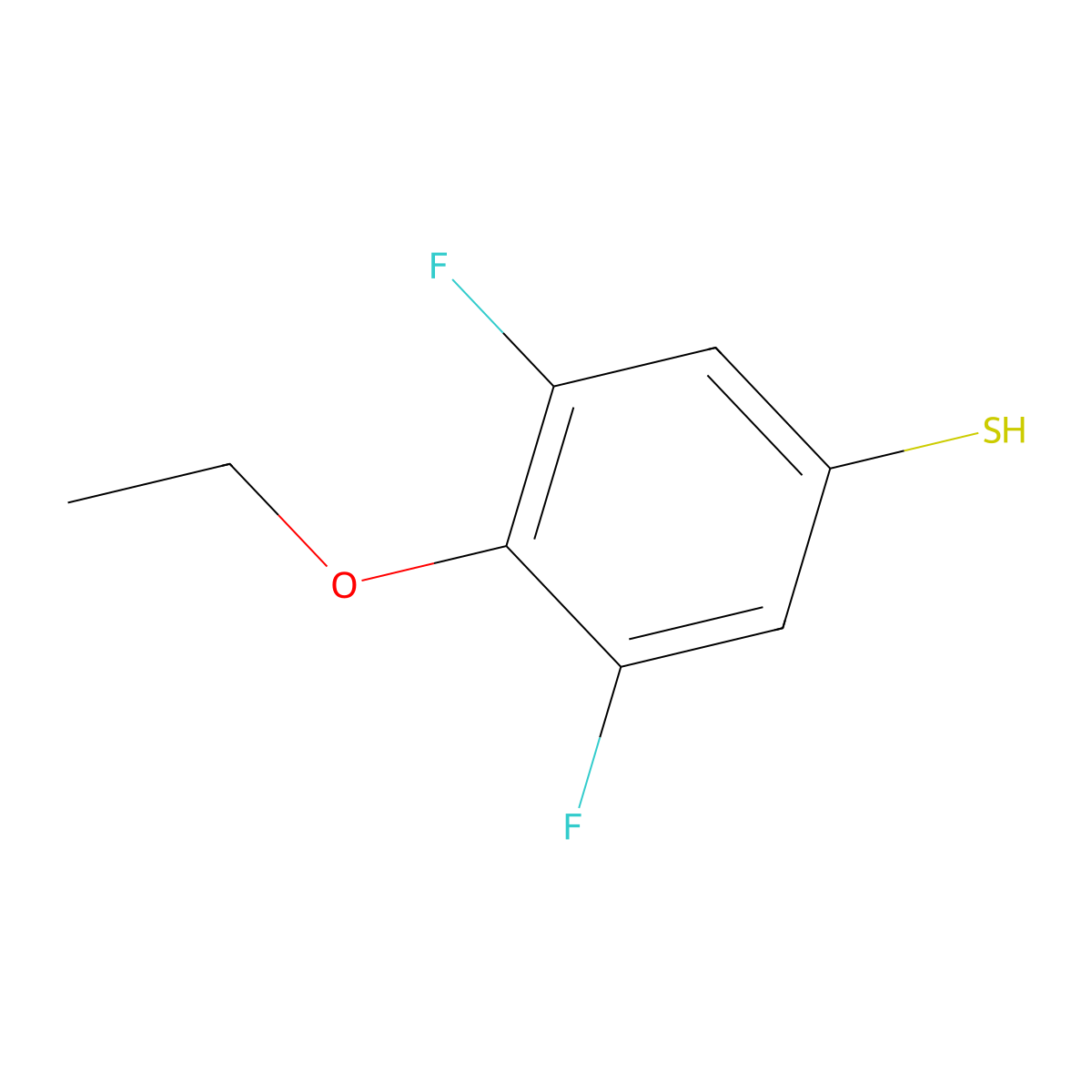 3,5-Difluoro-4-ethoxythiophenol molecular structure, CAS 1378525-15-5