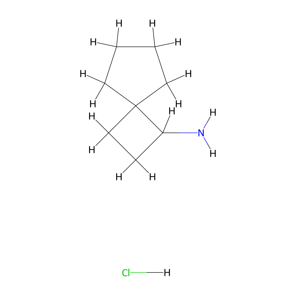 Spiro(3.4)octan-1-amine hydrochloride molecular structure, CAS 1378527-98-0