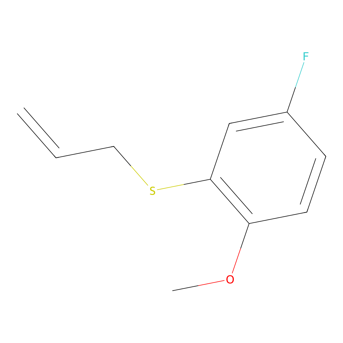 1-Allylsulfanyl-3-fluoro-6-methoxybenzene molecular structure, CAS 1378528-14-3
