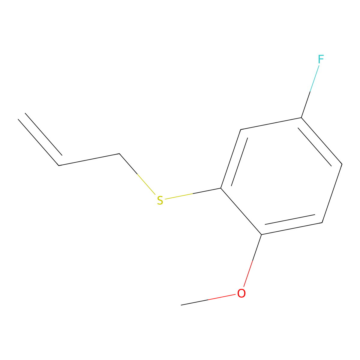 1-Allylsulfanyl-3-fluoro-6-methoxybenzene molecular structure, CAS 1378528-14-3
