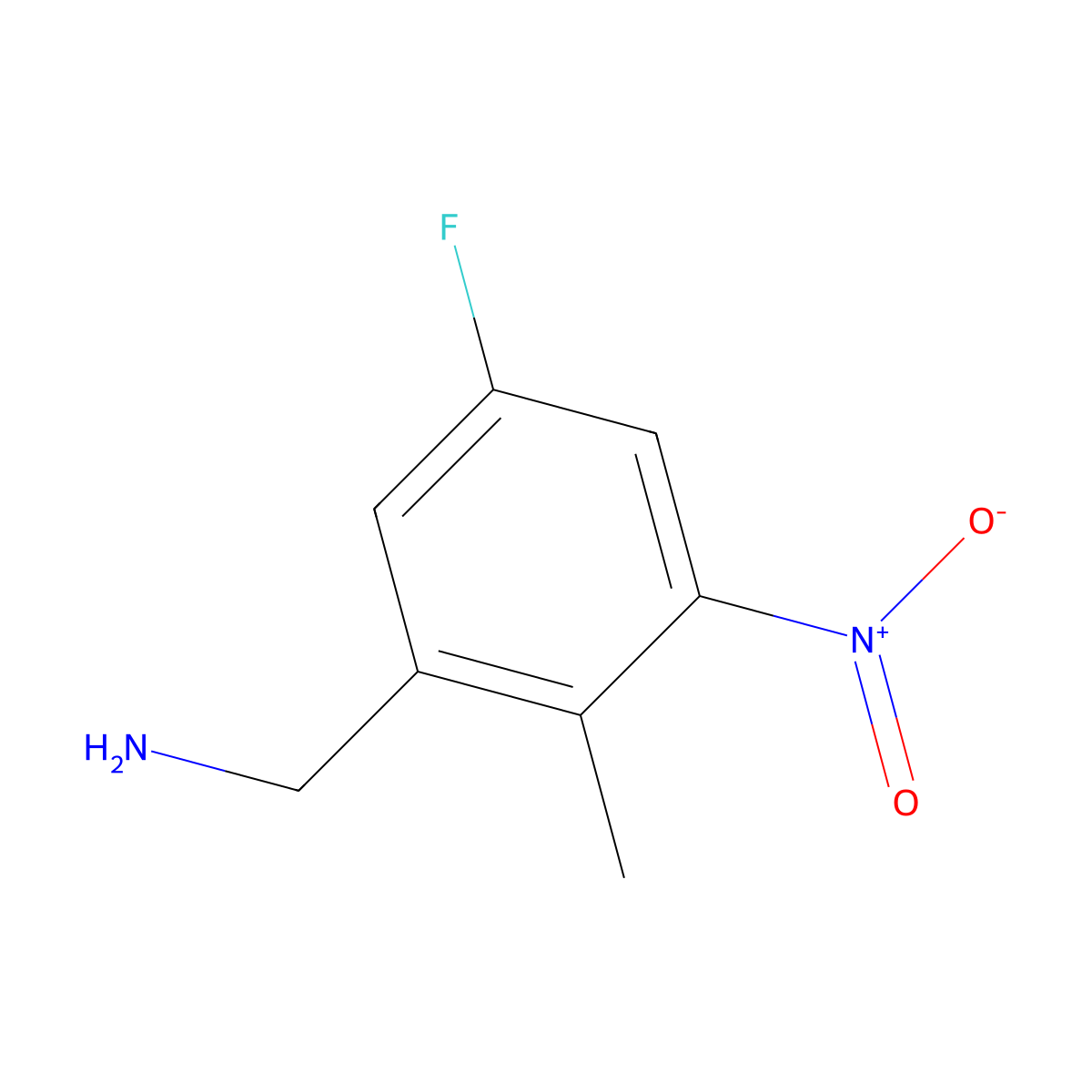 (5-Fluoro-2-methyl-3-nitrophenyl)methanamine molecular structure, CAS 1378530-58-5