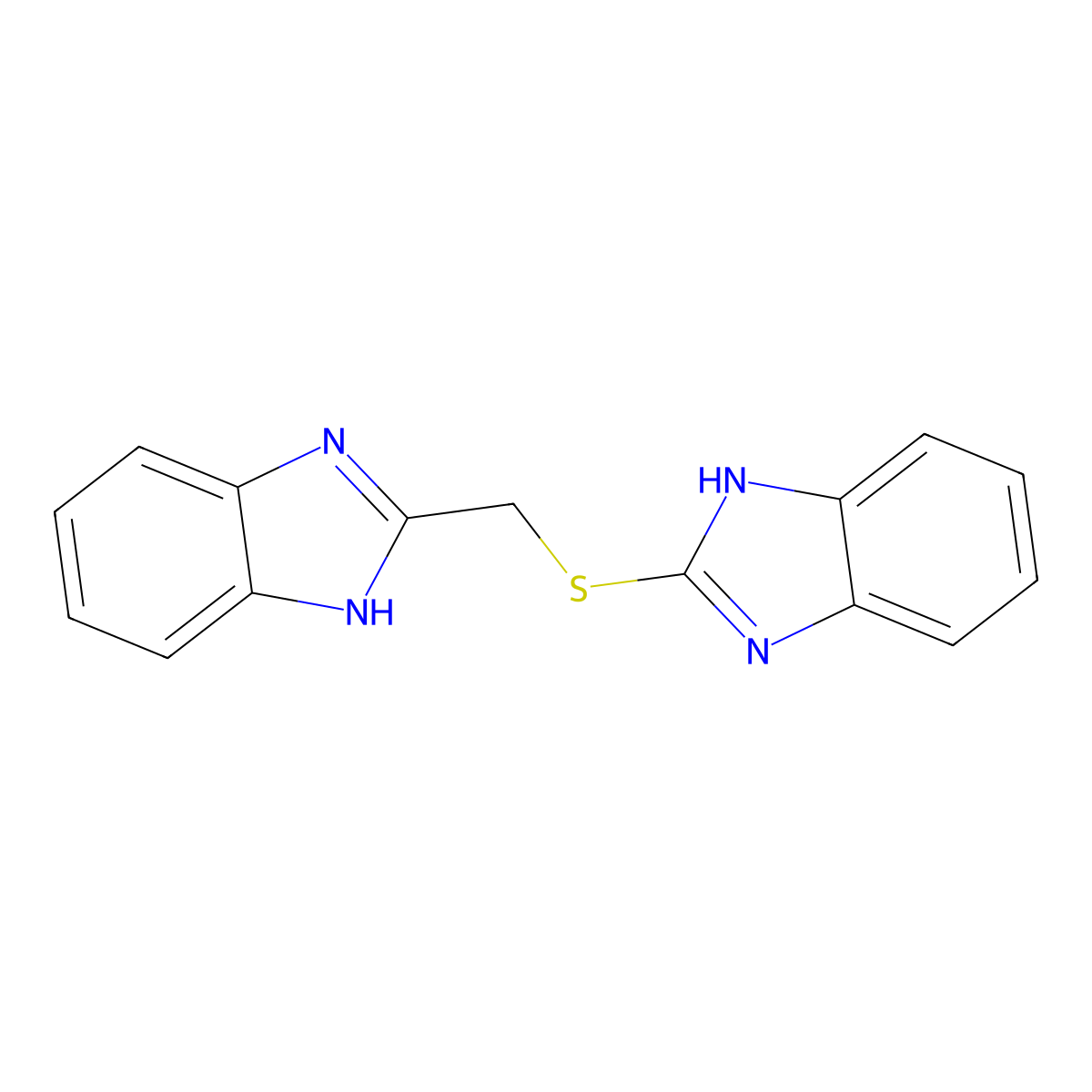 2-(1H-benzimidazol-2-ylmethylsulfanyl)-1H-benzimidazole molecular structure, CAS 137856-21-4