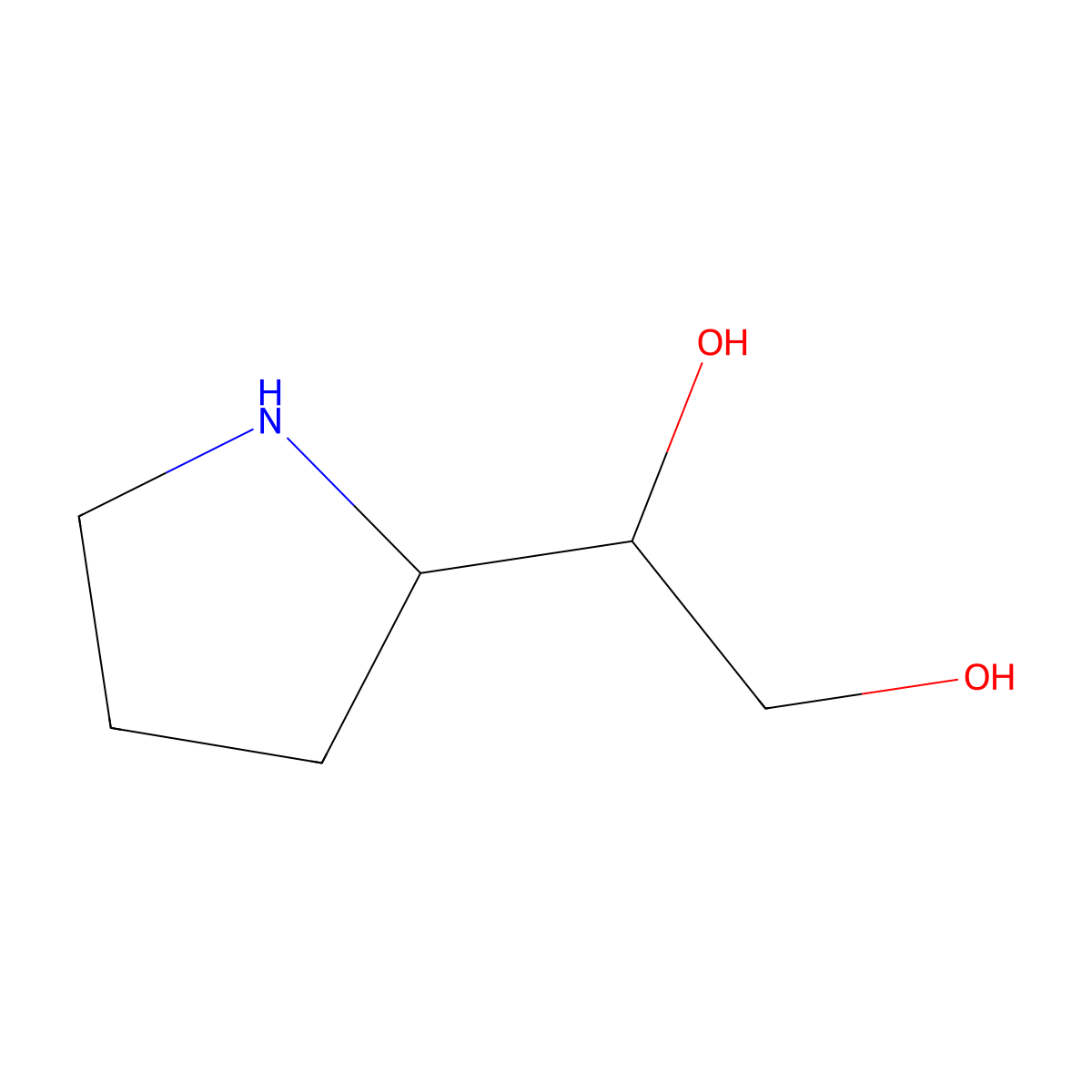 1-(Pyrrolidin-2-yl)ethane-1,2-diol molecular structure, CAS 1378569-70-0