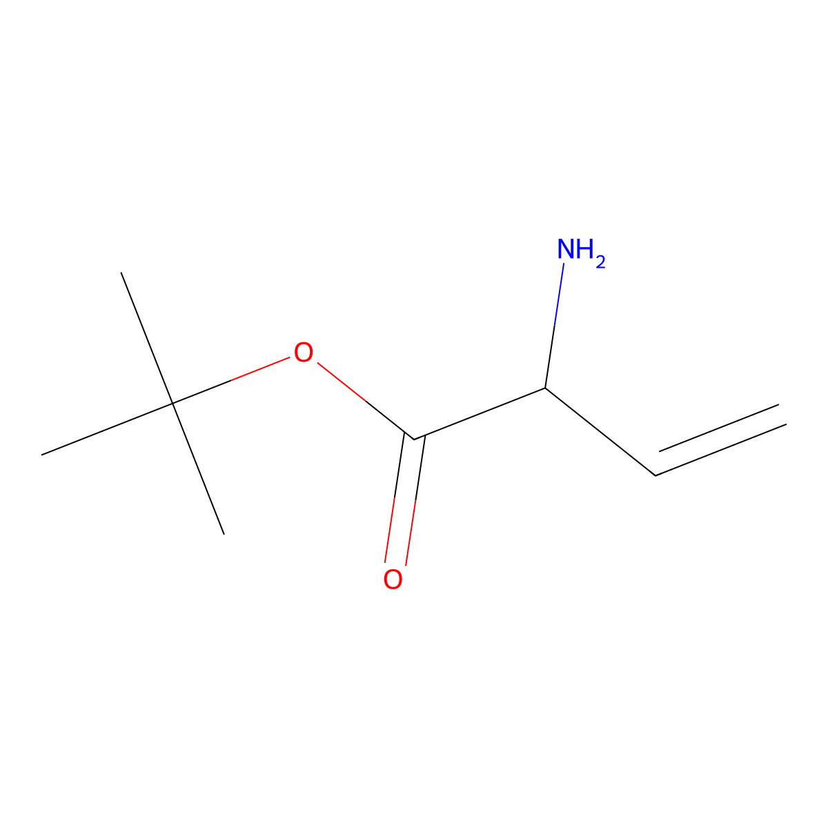 Tert-butyl 2-aminobut-3-enoate molecular structure, CAS 1378569-83-5