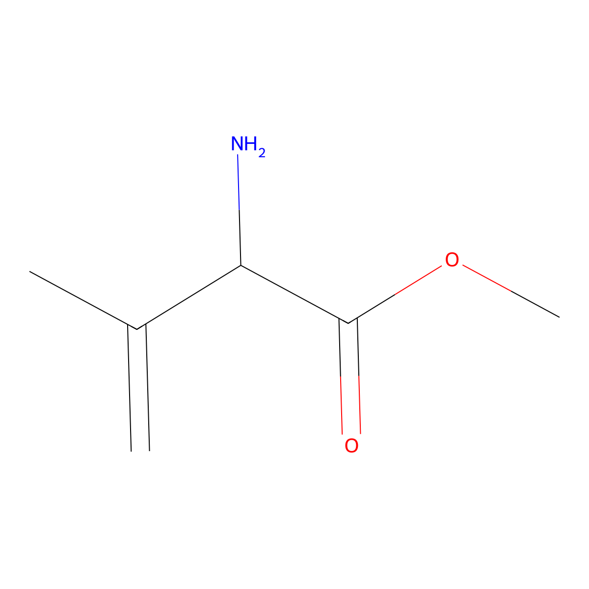 Methyl 2-amino-3-methylbut-3-enoate molecular structure, CAS 1378569-84-6