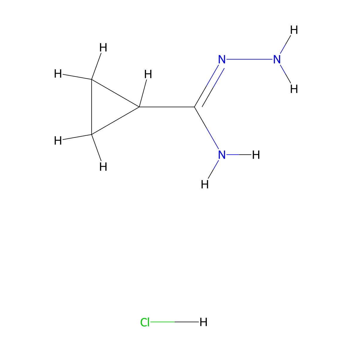 N-aminocyclopropanecarboximidamide hydrochloride molecular structure, CAS 137857-71-7