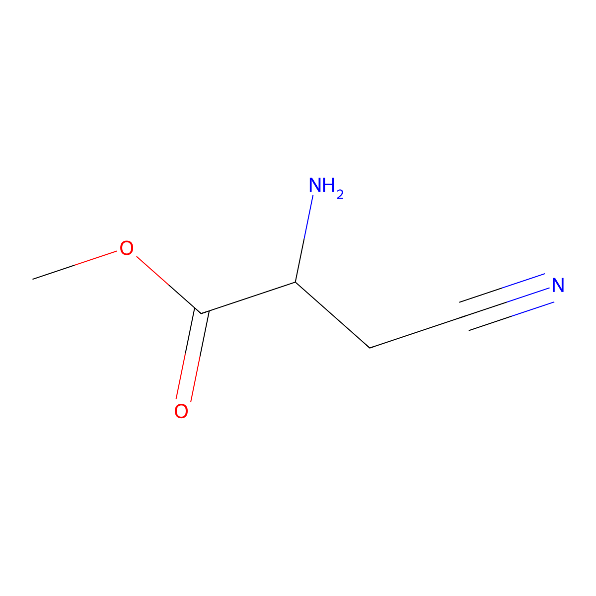 Methyl 2-amino-3-cyanopropanoate molecular structure, CAS 1378570-06-9