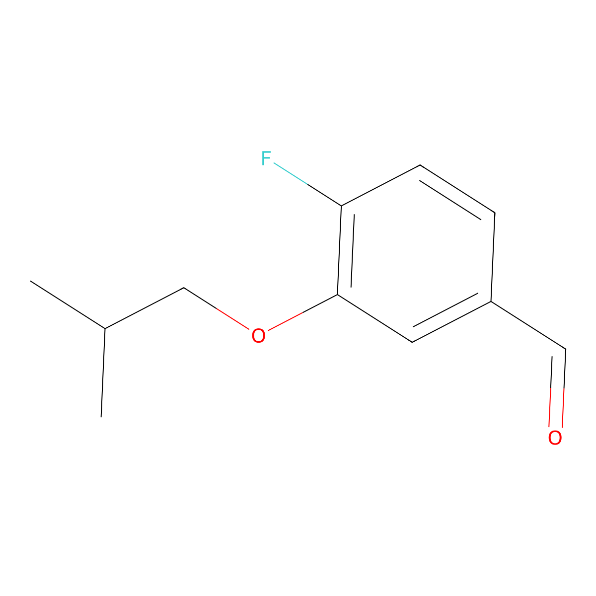 4-Fluoro-3-isobutoxybenzaldehyde molecular structure, CAS 1378570-90-1