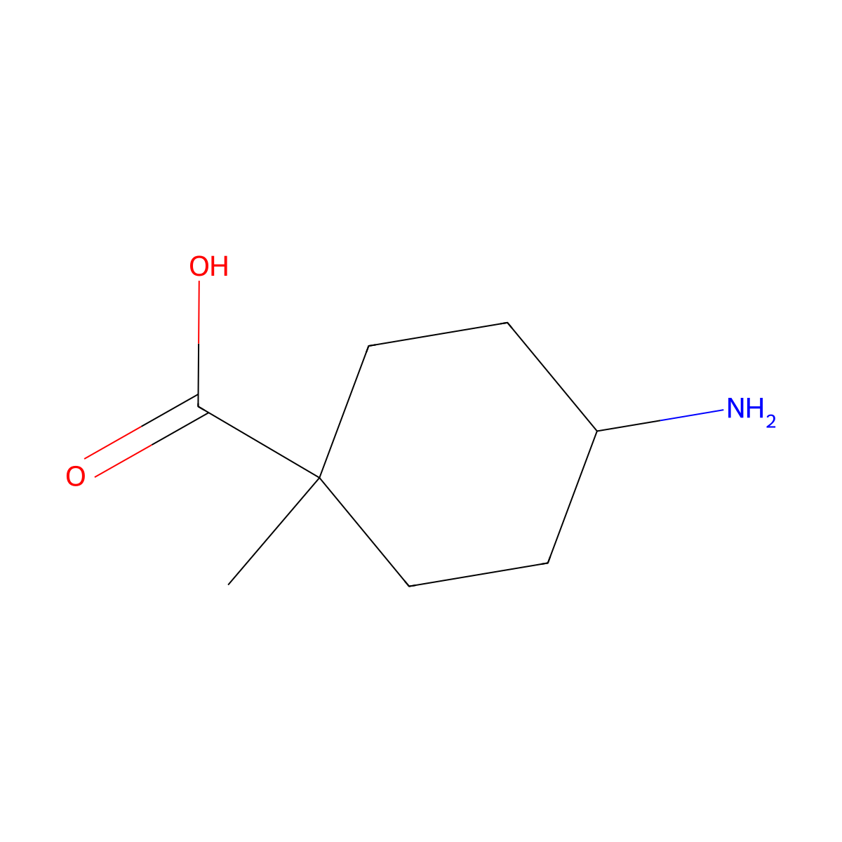 4-Amino-1-methylcyclohexanecarboxylic acid molecular structure, CAS 1378571-87-9