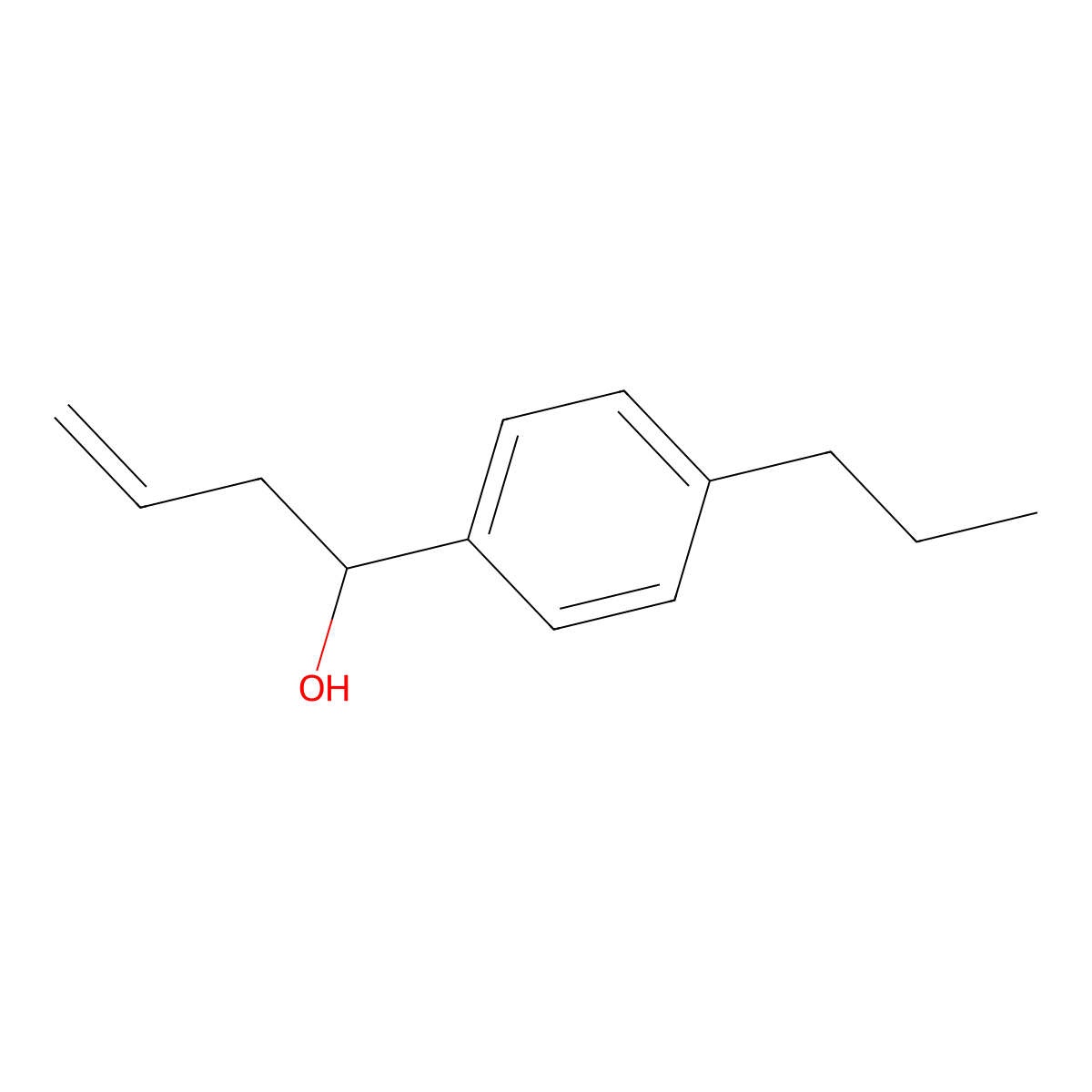 1-(4-Propylphenyl)but-3-EN-1-OL molecular structure, CAS 1378573-46-6