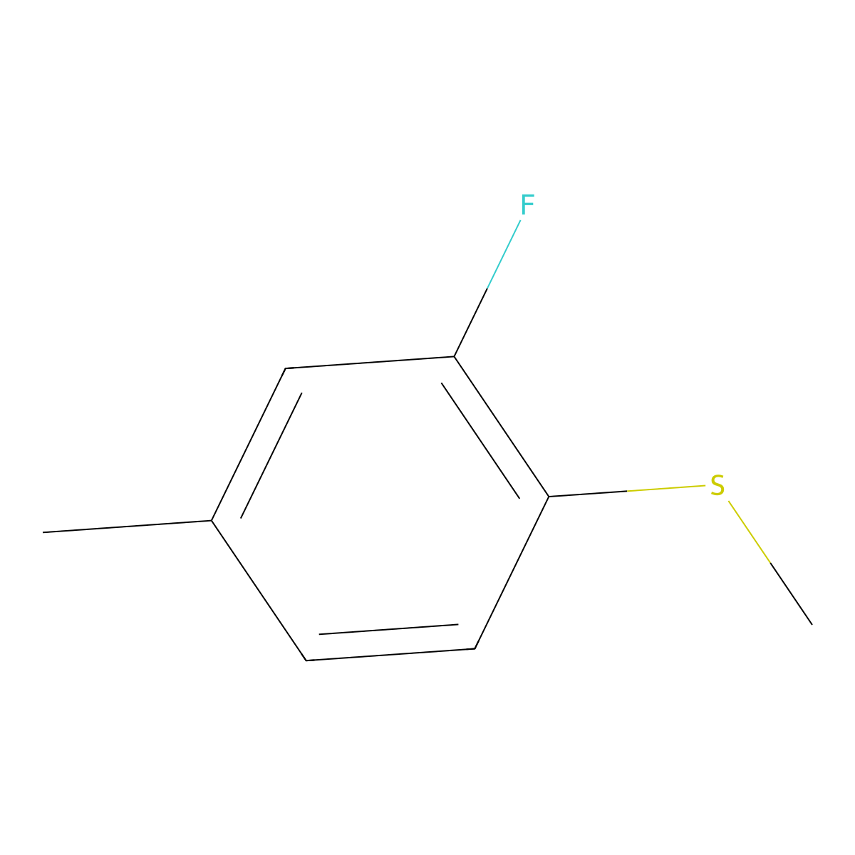 (2-Fluoro-4-methylphenyl)(methyl)sulfane molecular structure, CAS 1378582-28-5