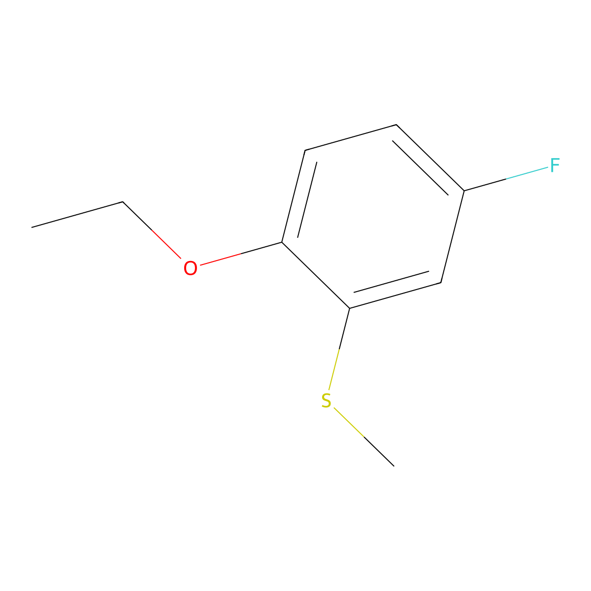 2-Ethoxy-5-fluorophenyl methyl sulfide molecular structure, CAS 1378582-94-5