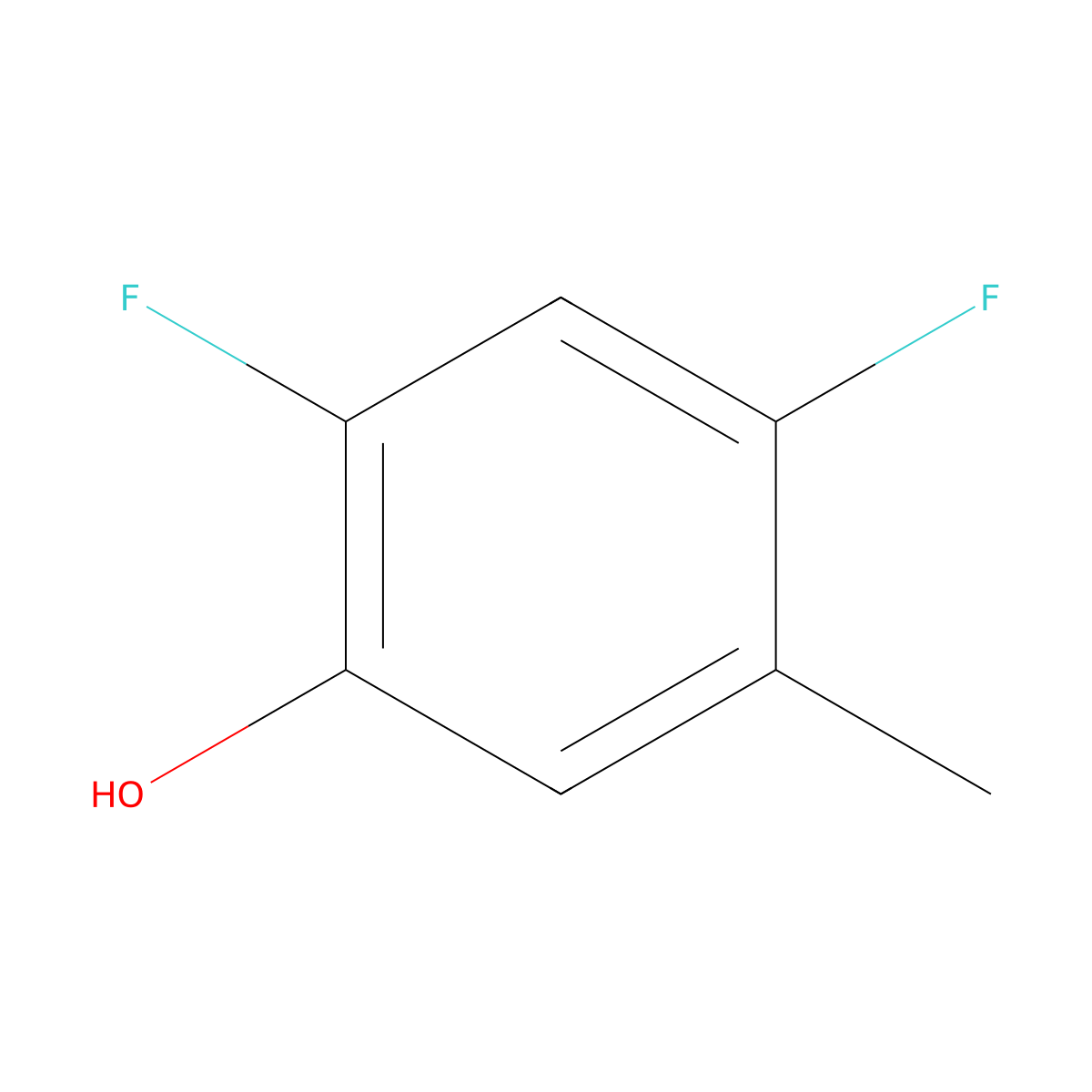 2,4-Difluoro-5-methylphenol molecular structure, CAS 1378584-21-4