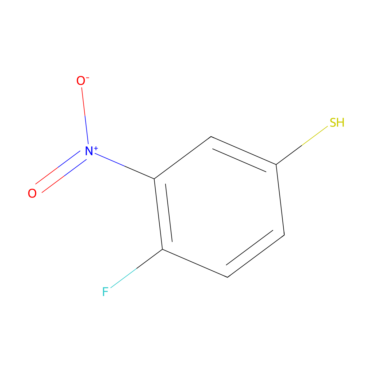 4-Fluoro-3-nitrobenzene-1-thiol molecular structure, CAS 1378587-61-1
