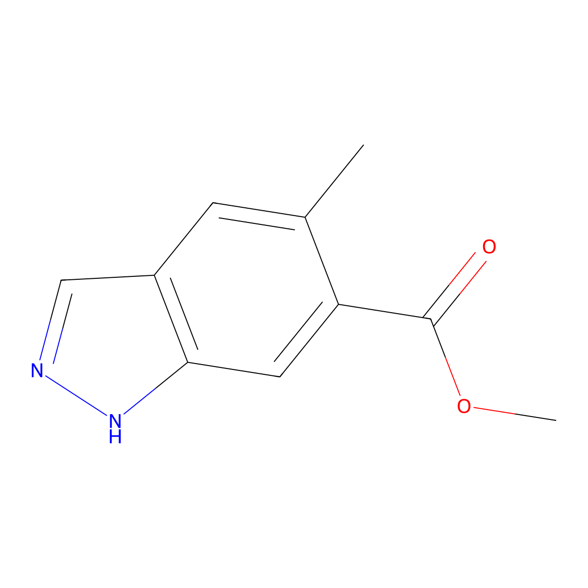 Methyl 5-methyl-1H-indazole-6-carboxylate molecular structure, CAS 1378594-30-9