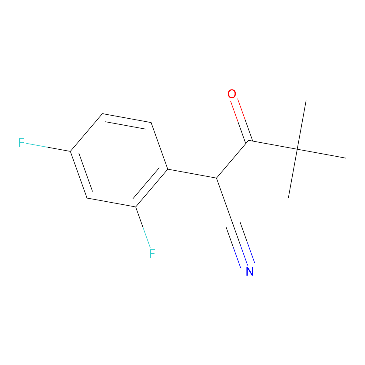 2-(2,4-Difluorophenyl)-4,4-dimethyl-3-oxopentanenitrile molecular structure, CAS 1378595-85-7