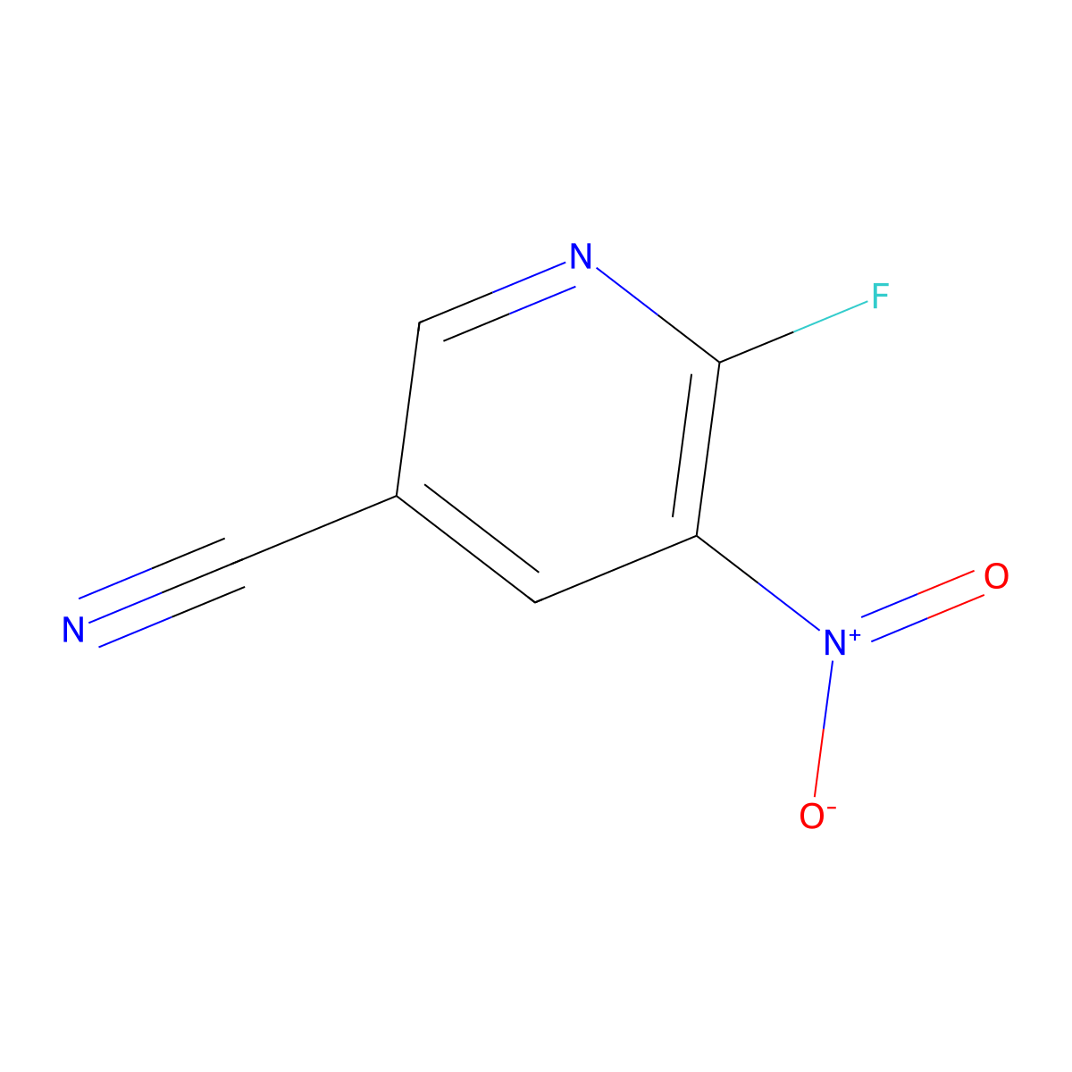 6-Fluoro-5-nitronicotinonitrile molecular structure, CAS 1378598-49-2