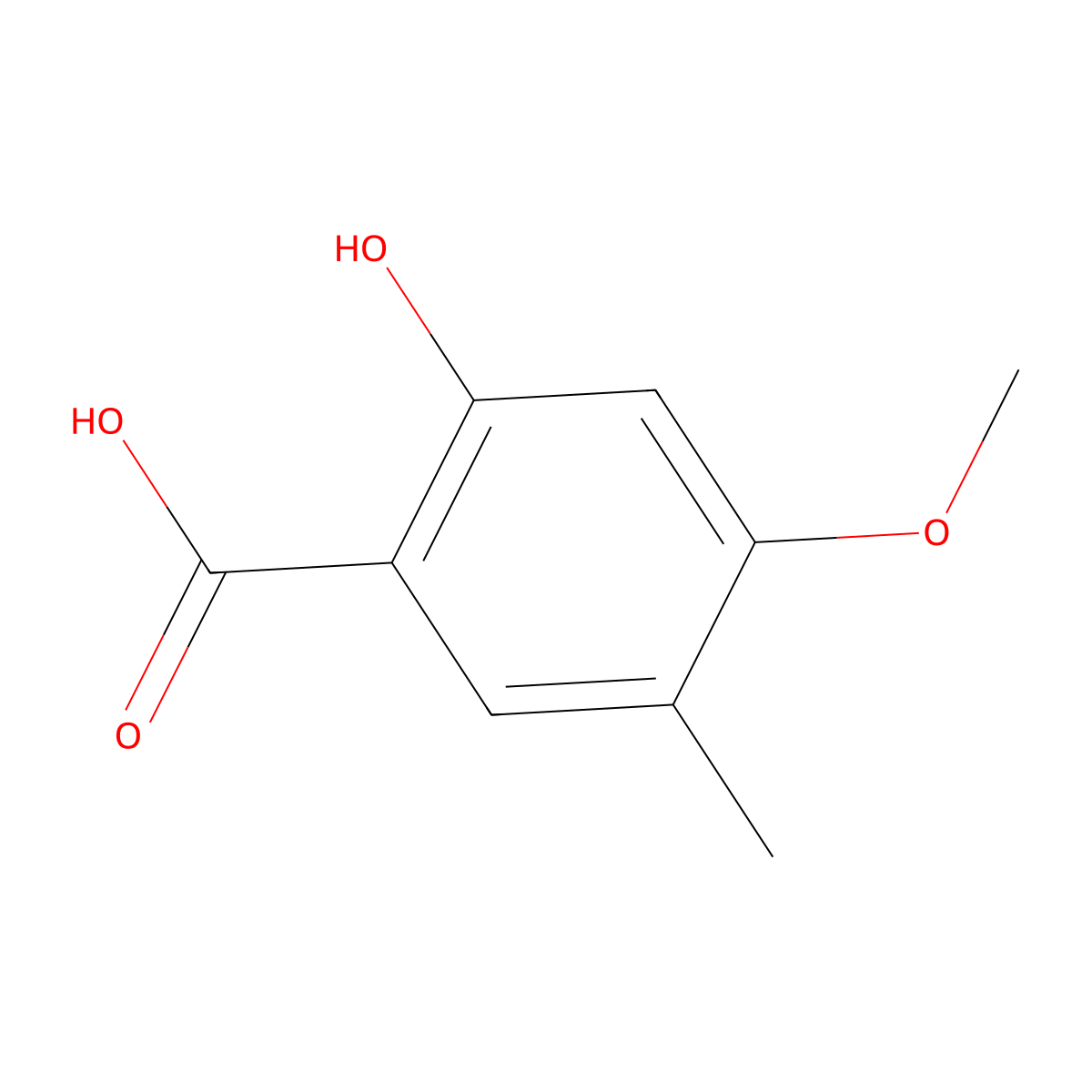 2-Hydroxy-4-methoxy-5-methylbenzoic acid molecular structure, CAS 1378599-01-9