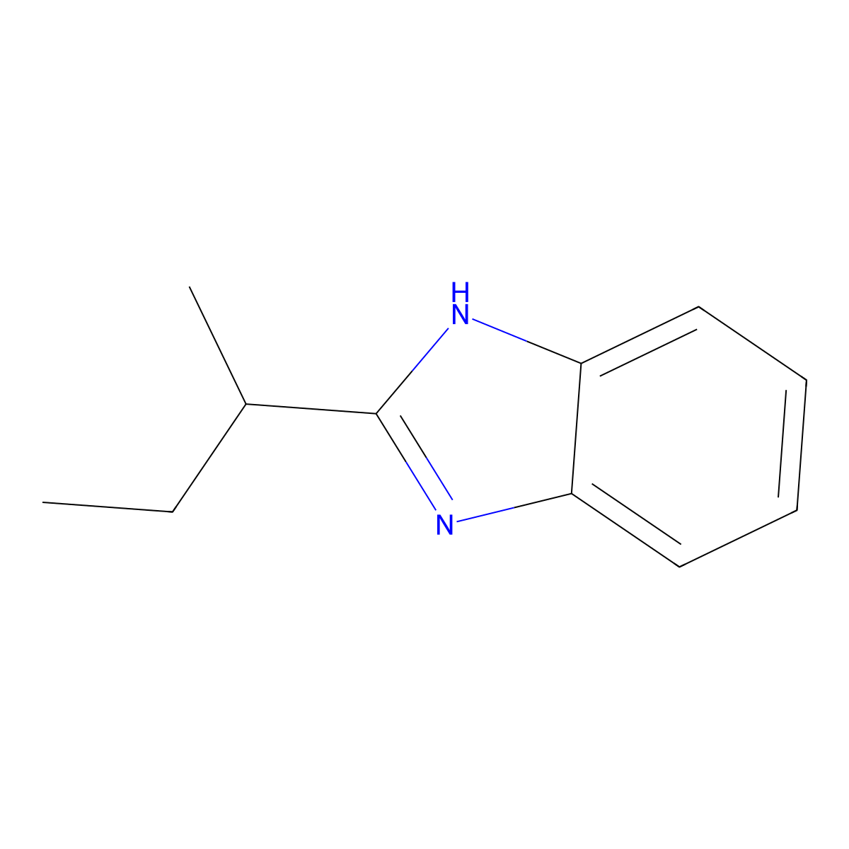 2-(butan-2-yl)-1H-1,3-benzodiazole molecular structure, CAS 13786-52-2