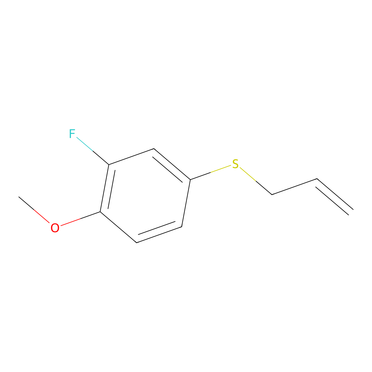 1-Allylsulfanyl-3-fluoro-4-methoxybenzene molecular structure, CAS 1378600-40-8