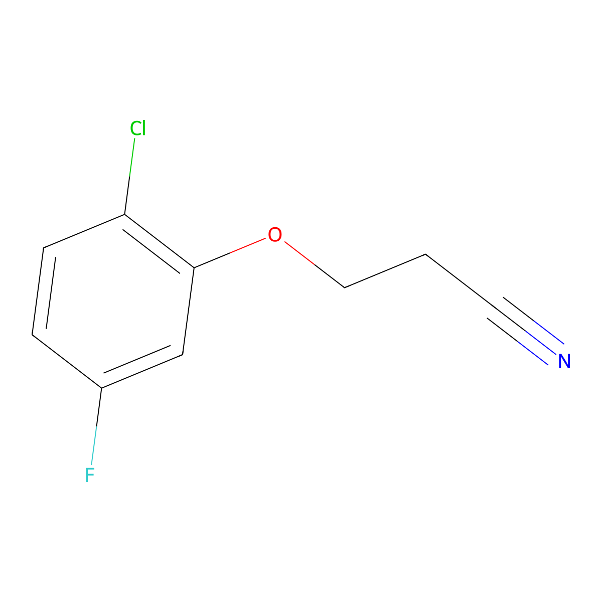 3-(2-Chloro-5-fluoro-phenoxy)propanenitrile molecular structure, CAS 1378600-57-7