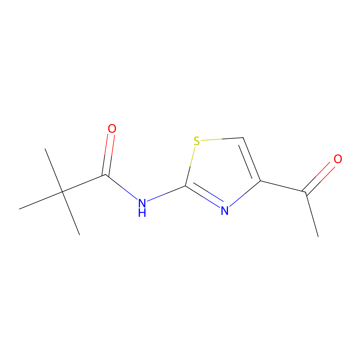 N-(4-acetyl-1,3-thiazol-2-yl)-2,2-dimethylpropanamide molecular structure, CAS 1378601-41-2