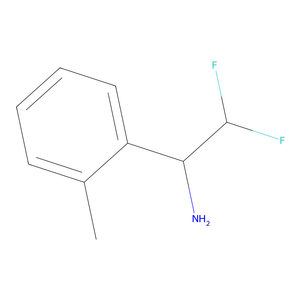 2,2-Difluoro-1-(2-methylphenyl)ethan-1-amine molecular structure, CAS 1378606-24-6