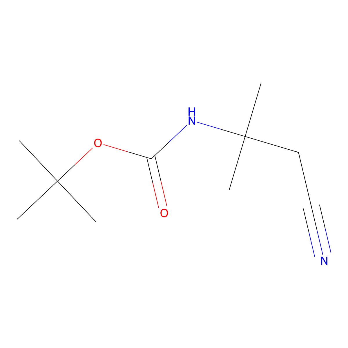 tert-Butyl (1-cyano-2-methylpropan-2-yl)carbamate molecular structure, CAS 1378608-46-8