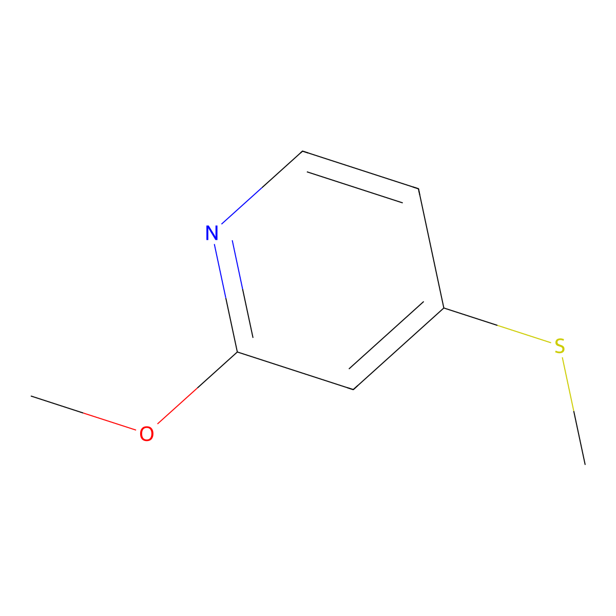 2-Methoxy-4-(methylsulfanyl)pyridine molecular structure, CAS 1378609-29-0