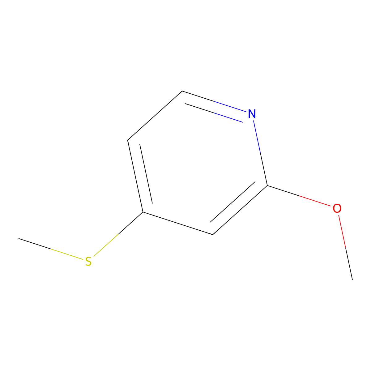 2-Methoxy-4-(methylsulfanyl)pyridine molecular structure, CAS 1378609-29-0