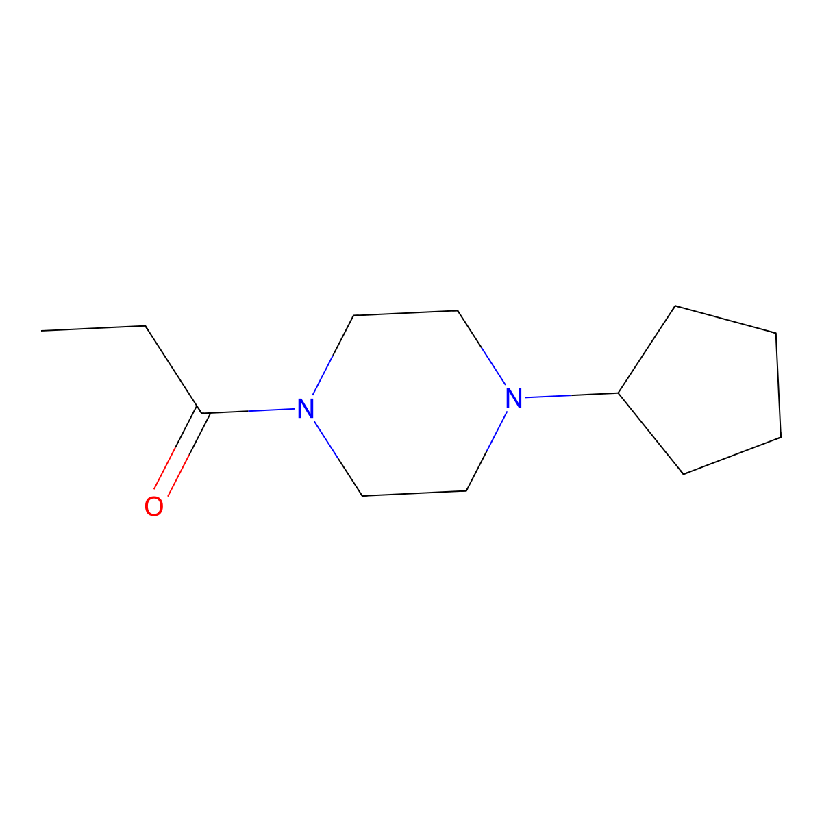 1-(4-Cyclopentylpiperazin-1-yl)propan-1-one molecular structure, CAS 1378610-20-8