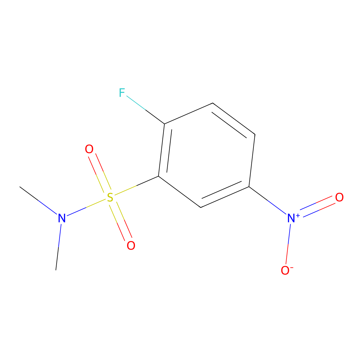 2-fluoro-N,N-dimethyl-5-nitrobenzenesulfonamide molecular structure, CAS 1378617-64-1