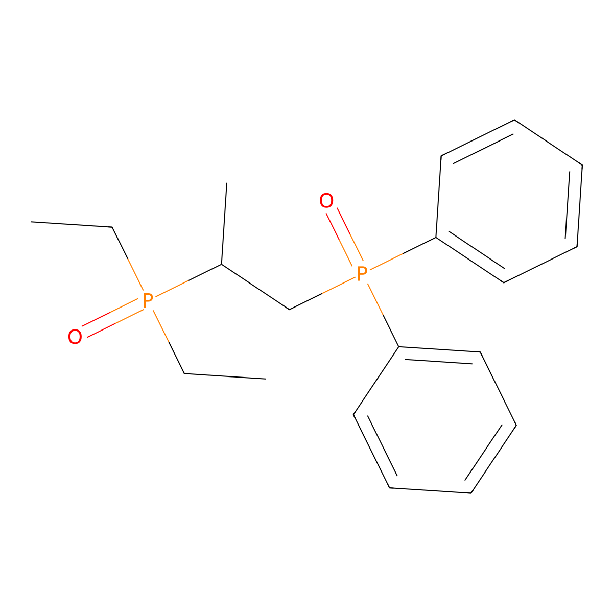 Phosphine oxide, [2-(diethylphosphinyl)propyl]diphenyl- molecular structure, CAS 137862-45-4