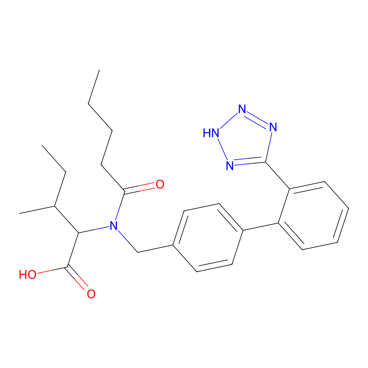 Isoleucine Valsartan molecular structure, CAS 137862-78-3