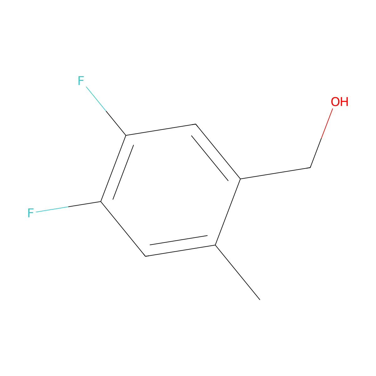 (4,5-Difluoro-2-methylphenyl)methanol molecular structure, CAS 1378624-91-9