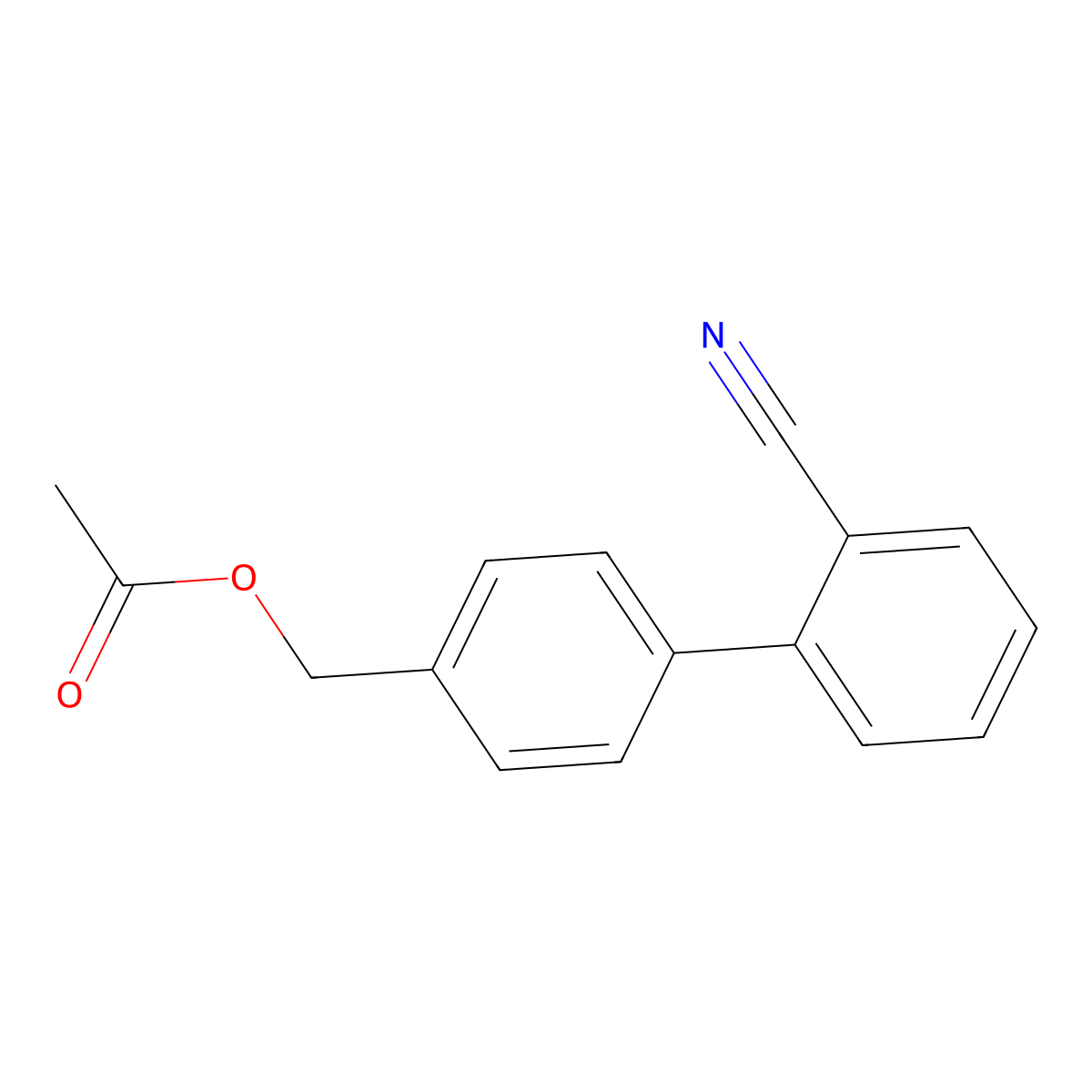 (2'-Cyano-[1,1'-biphenyl]-4-yl)methyl acetate molecular structure, CAS 137863-67-3