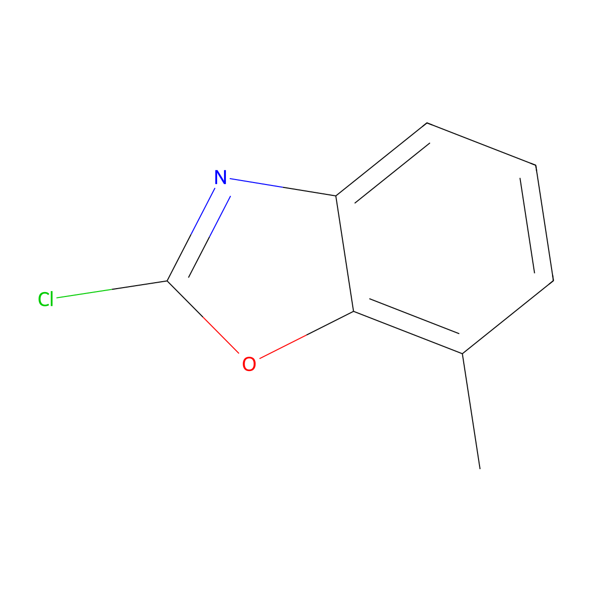 2-Chloro-7-methyl-1,3-benzoxazole molecular structure, CAS 1378633-00-1