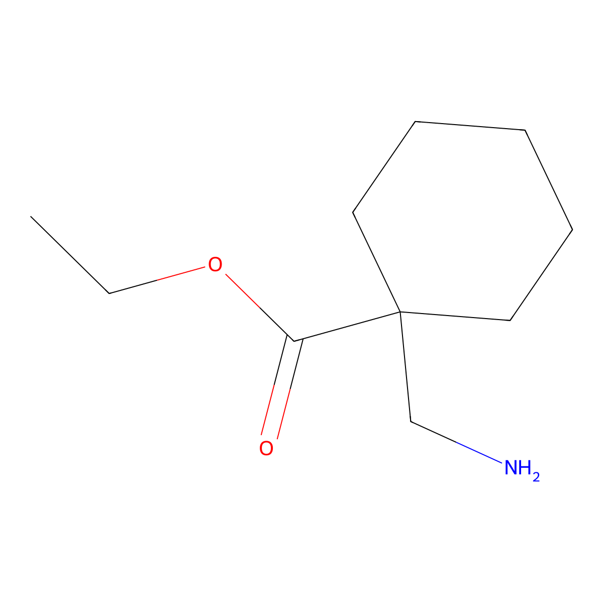 Ethyl 1-(aminomethyl)cyclohexane-1-carboxylate molecular structure, CAS 137864-55-2