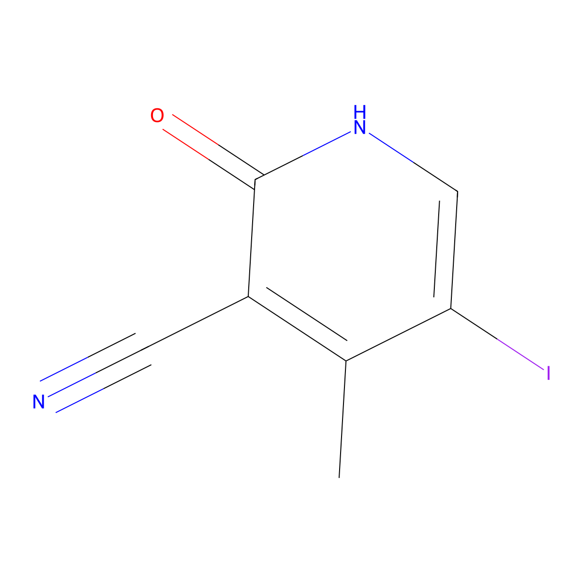 2-Hydroxy-5-iodo-4-methylpyridine-3-carbonitrile molecular structure, CAS 1378640-39-1