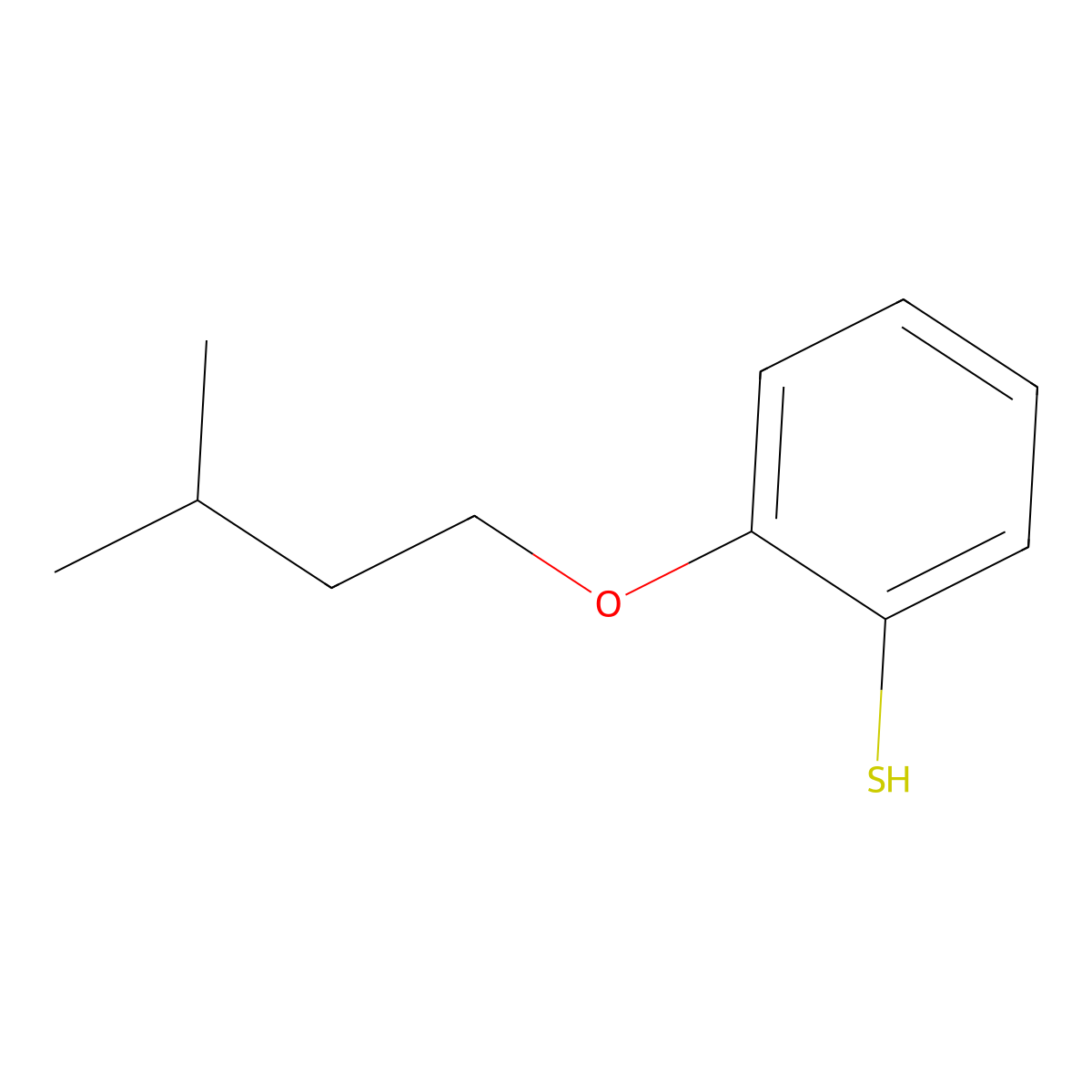 2-iso-Pentoxythiophenol molecular structure, CAS 1378640-71-1