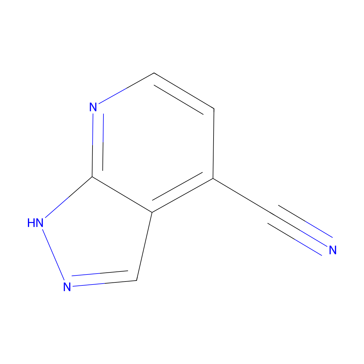 1H-pyrazolo[3,4-b]pyridine-4-carbonitrile molecular structure, CAS 1378652-03-9